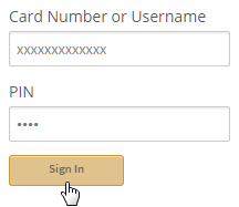 Sample library sign-in page