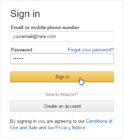 sign into amazon kindle reader
